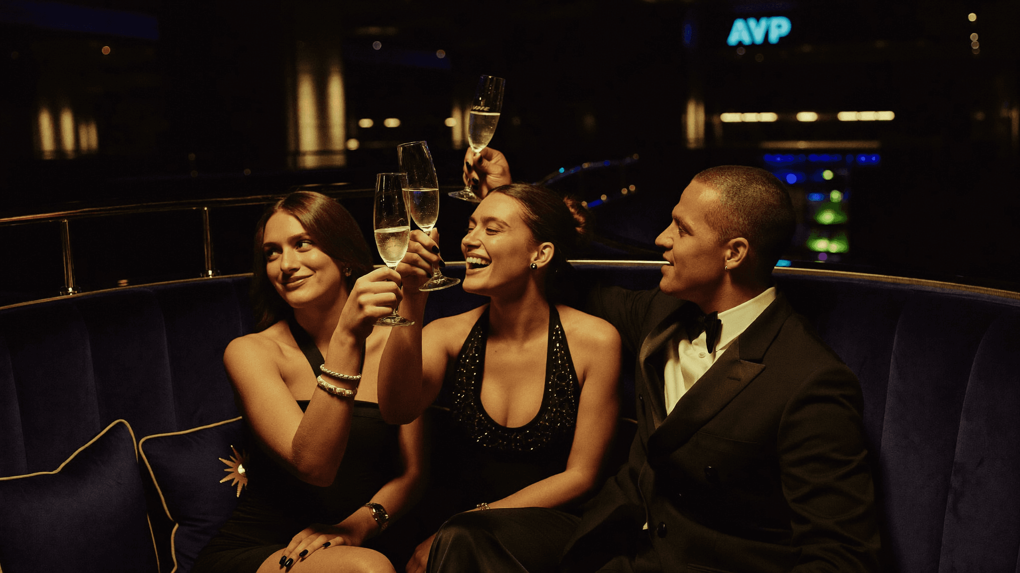Champagne toast in NYX VIP booth