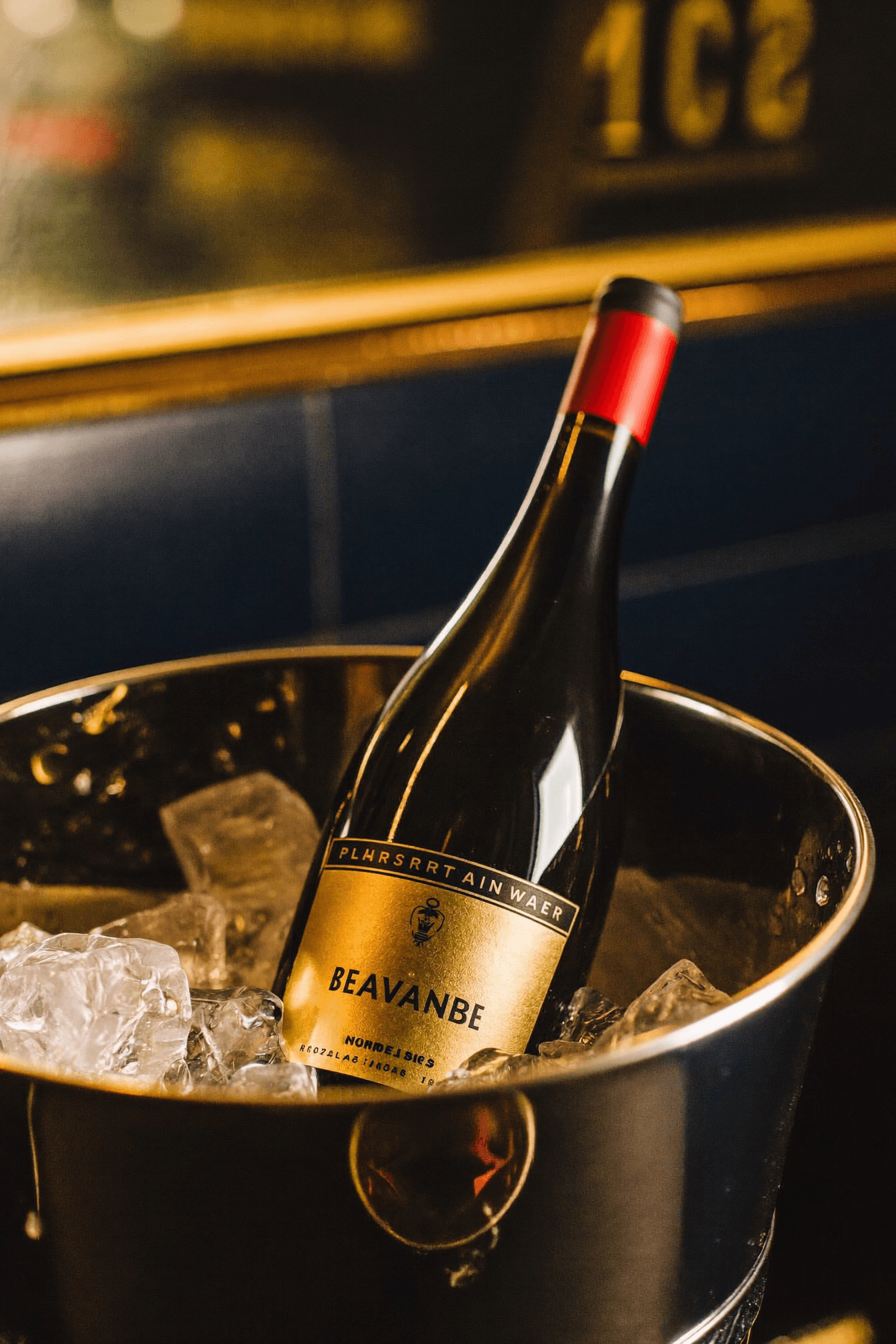 NYX wine selection — premium bottle on ice